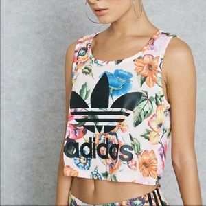 Adidas floral crop tank